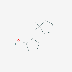molecular formula C12H22O B13284487 2-[(1-Methylcyclopentyl)methyl]cyclopentan-1-ol 