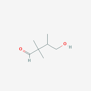 molecular formula C7H14O2 B13284491 4-Hydroxy-2,2,3-trimethylbutanal 