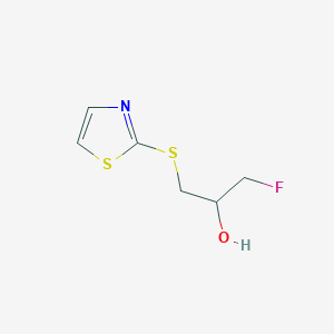 molecular formula C6H8FNOS2 B13284509 1-Fluoro-3-(1,3-thiazol-2-ylsulfanyl)propan-2-ol 