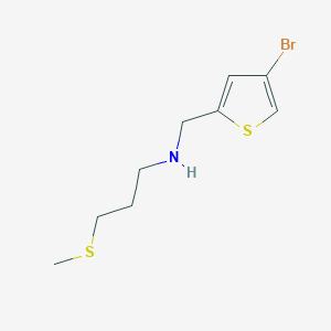 molecular formula C9H14BrNS2 B13284537 [(4-Bromothiophen-2-yl)methyl][3-(methylsulfanyl)propyl]amine 