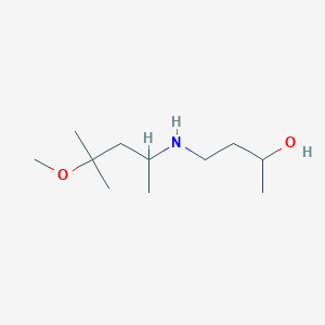 molecular formula C11H25NO2 B13284545 4-[(4-Methoxy-4-methylpentan-2-yl)amino]butan-2-ol 