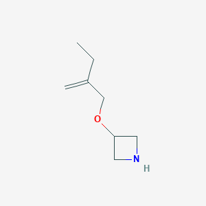 molecular formula C8H15NO B13284582 3-(2-Methylidenebutoxy)azetidine 
