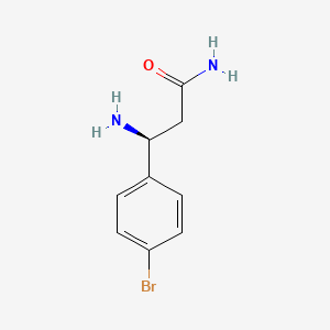 molecular formula C9H11BrN2O B13284604 (3S)-3-amino-3-(4-bromophenyl)propanamide 