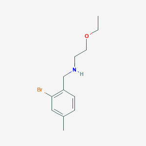 molecular formula C12H18BrNO B13284615 [(2-Bromo-4-methylphenyl)methyl](2-ethoxyethyl)amine 