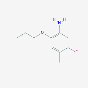 molecular formula C10H14FNO B13284619 5-Fluoro-4-methyl-2-propoxyaniline 