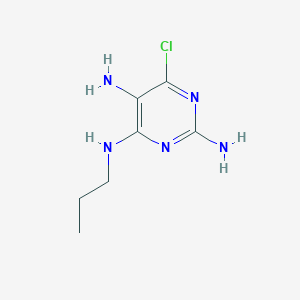 molecular formula C7H12ClN5 B13284641 6-Chloro-N4-propylpyrimidine-2,4,5-triamine 