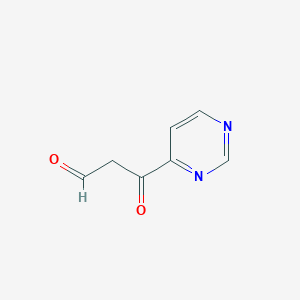 molecular formula C7H6N2O2 B13284648 3-Oxo-3-(pyrimidin-4-yl)propanal 