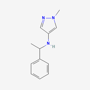 molecular formula C12H15N3 B13284665 1-Methyl-N-(1-phenylethyl)-1H-pyrazol-4-amine 
