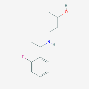 molecular formula C12H18FNO B13284669 4-{[1-(2-Fluorophenyl)ethyl]amino}butan-2-ol 