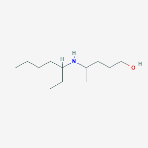 molecular formula C12H27NO B13284676 4-[(Heptan-3-yl)amino]pentan-1-ol 