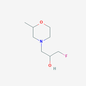 molecular formula C8H16FNO2 B13284691 1-Fluoro-3-(2-methylmorpholin-4-yl)propan-2-ol 