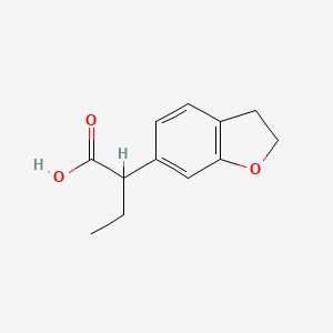 molecular formula C12H14O3 B13284693 2-(2,3-Dihydro-1-benzofuran-6-yl)butanoic acid 