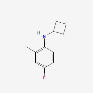 molecular formula C11H14FN B13284697 N-cyclobutyl-4-fluoro-2-methylaniline 