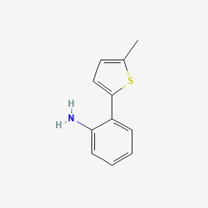 molecular formula C11H11NS B13284706 2-(5-Methylthiophen-2-yl)aniline 