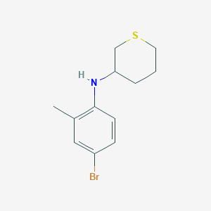 molecular formula C12H16BrNS B13284722 N-(4-bromo-2-methylphenyl)thian-3-amine 