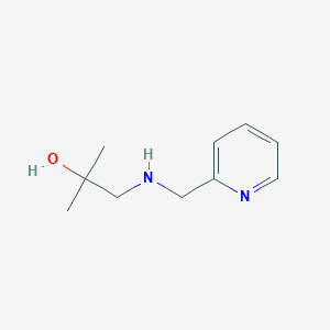 molecular formula C10H16N2O B13284761 2-Methyl-1-((pyridin-2-ylmethyl)amino)propan-2-ol 