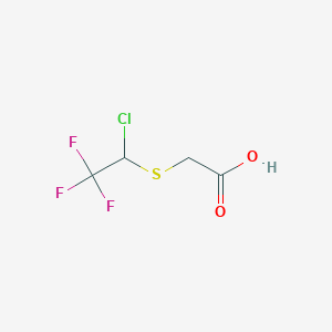 molecular formula C4H4ClF3O2S B13284784 [(1-Chloro-2,2,2-trifluoroethyl)thio]acetic acid 