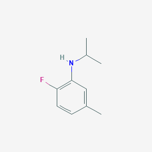 molecular formula C10H14FN B13284785 2-fluoro-5-methyl-N-(propan-2-yl)aniline 