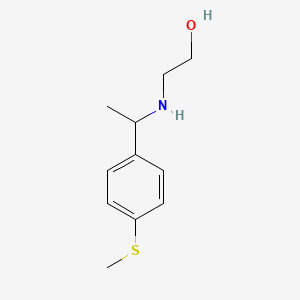 molecular formula C11H17NOS B13284795 2-({1-[4-(Methylsulfanyl)phenyl]ethyl}amino)ethan-1-ol 