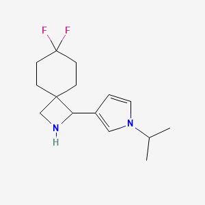 molecular formula C15H22F2N2 B13284799 7,7-Difluoro-1-[1-(propan-2-yl)-1H-pyrrol-3-yl]-2-azaspiro[3.5]nonane 