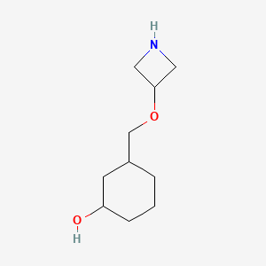 molecular formula C10H19NO2 B13284802 3-[(Azetidin-3-yloxy)methyl]cyclohexan-1-ol 