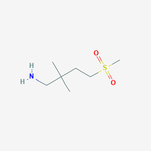 molecular formula C7H17NO2S B13284820 4-Methanesulfonyl-2,2-dimethylbutan-1-amine 