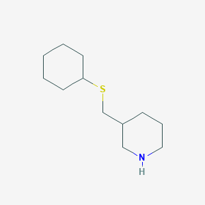molecular formula C12H23NS B13284843 3-[(Cyclohexylsulfanyl)methyl]piperidine 