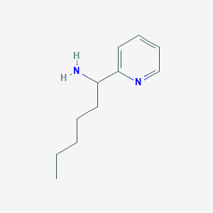 molecular formula C11H18N2 B13284859 1-(Pyridin-2-YL)hexan-1-amine 