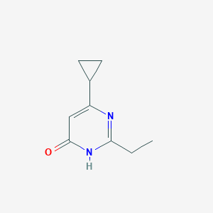 molecular formula C9H12N2O B13284890 6-Cyclopropyl-2-ethyl-3,4-dihydropyrimidin-4-one 