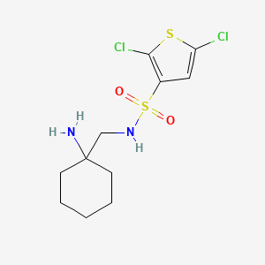 molecular formula C11H16Cl2N2O2S2 B13284901 N-[(1-aminocyclohexyl)methyl]-2,5-dichlorothiophene-3-sulfonamide 