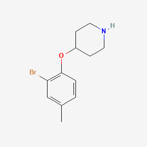 molecular formula C12H16BrNO B1328492 4-(2-Bromo-4-methylphenoxy)piperidine CAS No. 946759-64-4