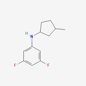 molecular formula C12H15F2N B13284920 3,5-difluoro-N-(3-methylcyclopentyl)aniline 
