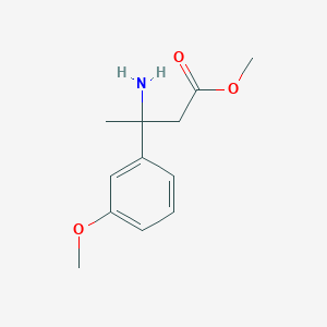 molecular formula C12H17NO3 B13284961 Methyl 3-amino-3-(3-methoxyphenyl)butanoate 