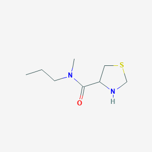 molecular formula C8H16N2OS B13284969 N-methyl-N-propyl-1,3-thiazolidine-4-carboxamide 