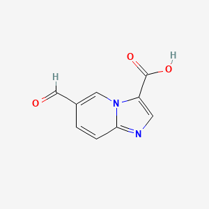 molecular formula C9H6N2O3 B13284981 6-Formylimidazo[1,2-a]pyridine-3-carboxylic acid 