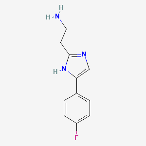 molecular formula C11H12FN3 B13284988 2-[4-(4-Fluorophenyl)-1H-imidazol-2-yl]ethan-1-amine 