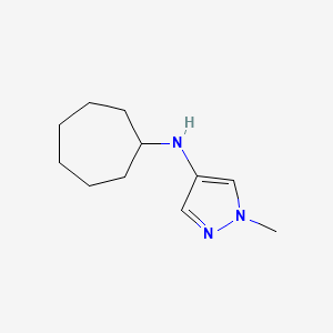 molecular formula C11H19N3 B13285007 N-cycloheptyl-1-methyl-1H-pyrazol-4-amine 