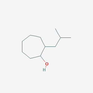 molecular formula C11H22O B13285014 2-(2-Methylpropyl)cycloheptan-1-ol 