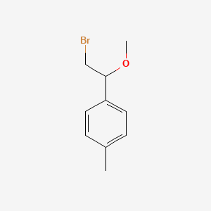 molecular formula C10H13BrO B13285039 1-(2-Bromo-1-methoxyethyl)-4-methylbenzene 