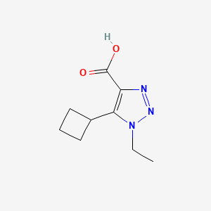 molecular formula C9H13N3O2 B13285043 5-Cyclobutyl-1-ethyl-1H-1,2,3-triazole-4-carboxylic acid 