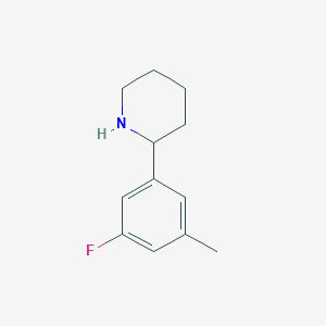 molecular formula C12H16FN B13285055 2-(3-Fluoro-5-methylphenyl)piperidine 