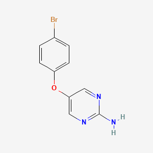 molecular formula C10H8BrN3O B13285083 5-(4-Bromophenoxy)pyrimidin-2-amine 