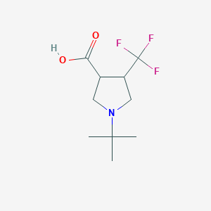 molecular formula C10H16F3NO2 B13285084 1-tert-Butyl-4-(trifluoromethyl)pyrrolidine-3-carboxylic acid 