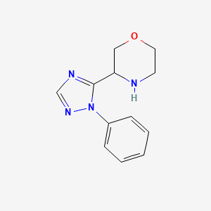 molecular formula C12H14N4O B13285098 3-(1-Phenyl-1H-1,2,4-triazol-5-yl)morpholine 