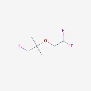 molecular formula C6H11F2IO B13285102 2-(2,2-Difluoroethoxy)-1-iodo-2-methylpropane 