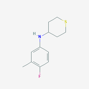molecular formula C12H16FNS B13285112 N-(4-fluoro-3-methylphenyl)thian-4-amine 