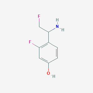 molecular formula C8H9F2NO B13285130 4-(1-Amino-2-fluoroethyl)-3-fluorophenol 
