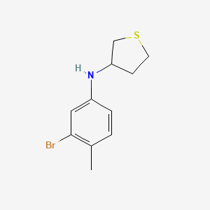 molecular formula C11H14BrNS B13285138 N-(3-bromo-4-methylphenyl)thiolan-3-amine 