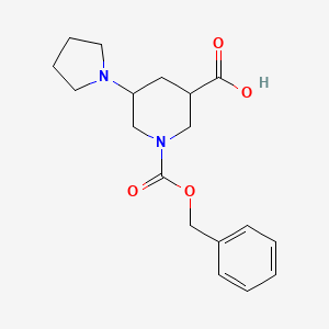 molecular formula C18H24N2O4 B13285142 1-[(Benzyloxy)carbonyl]-5-(pyrrolidin-1-yl)piperidine-3-carboxylic acid 