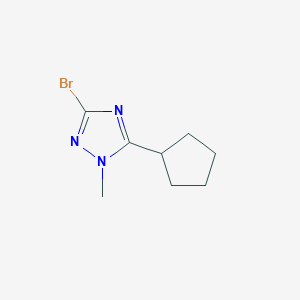 molecular formula C8H12BrN3 B13285155 3-Bromo-5-cyclopentyl-1-methyl-1H-1,2,4-triazole 